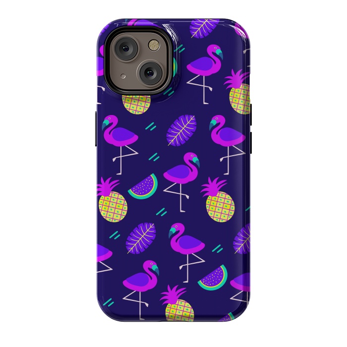 iPhone 14 StrongFit Flamingos In Neon by ArtsCase