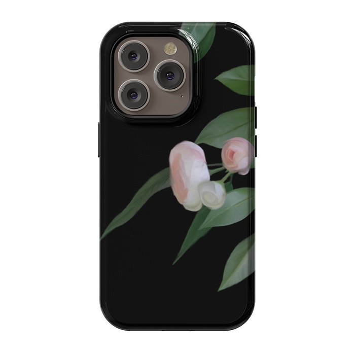 iPhone 14 Pro StrongFit Painted roses by Elzbieta Malyska