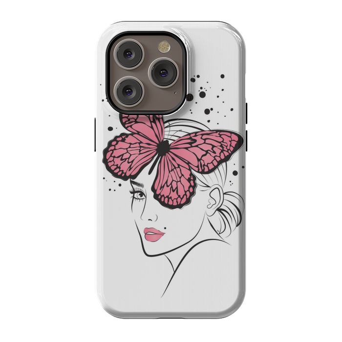 iPhone 14 Pro StrongFit Pink Butterfly by Martina