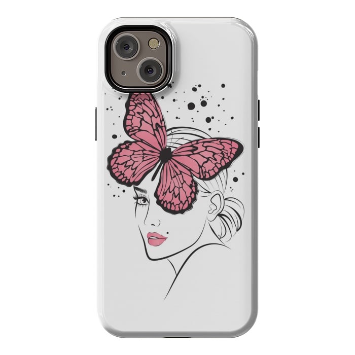 iPhone 14 Plus StrongFit Pink Butterfly by Martina