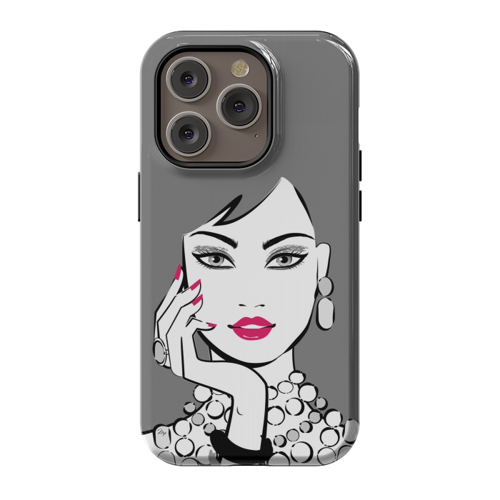 iPhone 14 Pro StrongFit Elegant Gray Lady by Martina