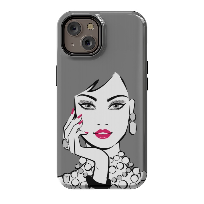 iPhone 14 StrongFit Elegant Gray Lady by Martina