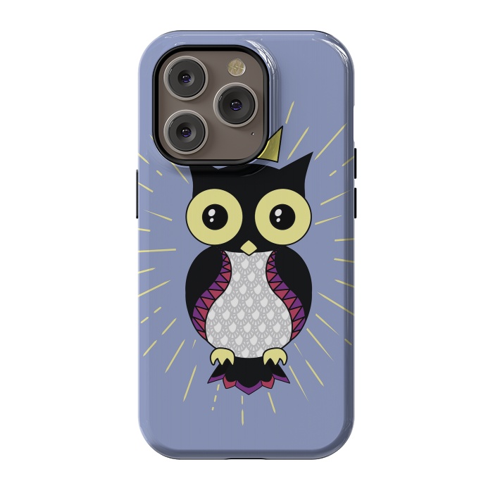iPhone 14 Pro StrongFit All seeing owl by Laura Nagel