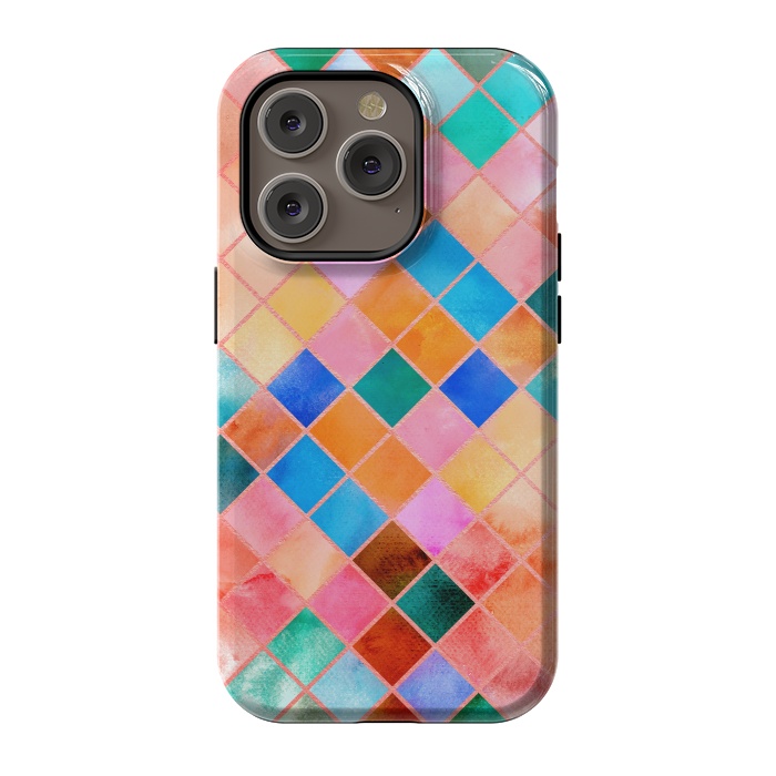 iPhone 14 Pro StrongFit Stylish Watercolor Pattern by Art Design Works