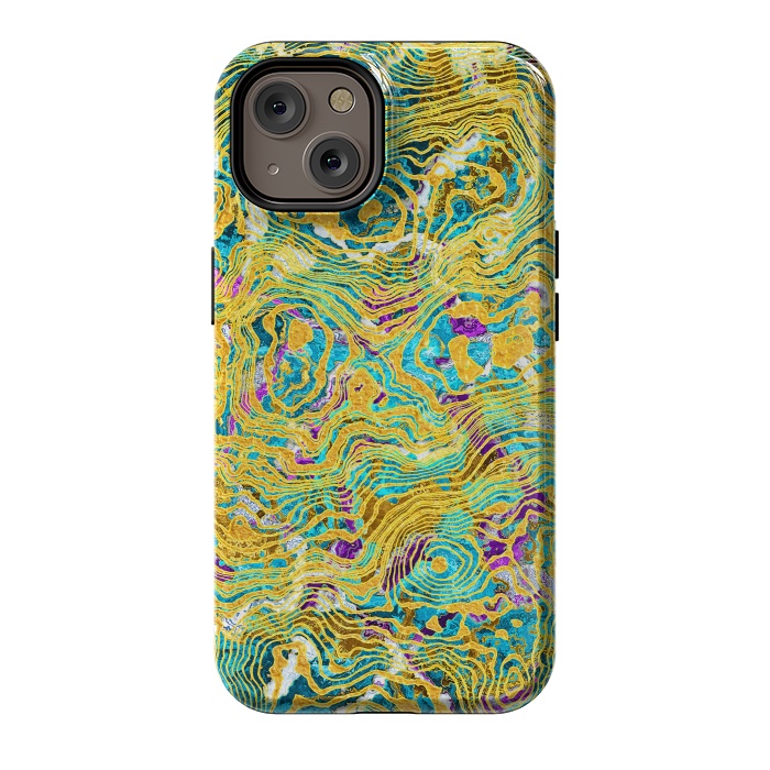 iPhone 14 StrongFit Abstract Colorful Marble by Art Design Works