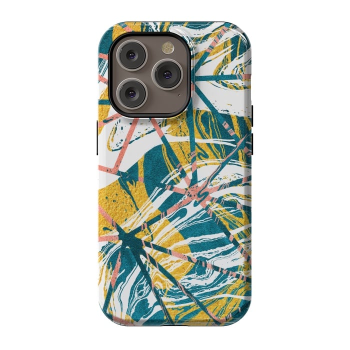 iPhone 14 Pro StrongFit Abstract Marble Waves Pattern by Art Design Works
