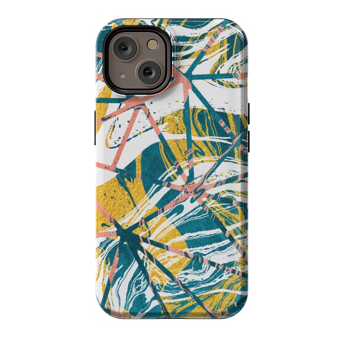 iPhone 14 StrongFit Abstract Marble Waves Pattern by Art Design Works