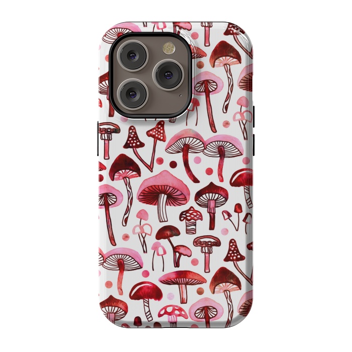 iPhone 14 Pro StrongFit Pink Mushrooms  by Tigatiga