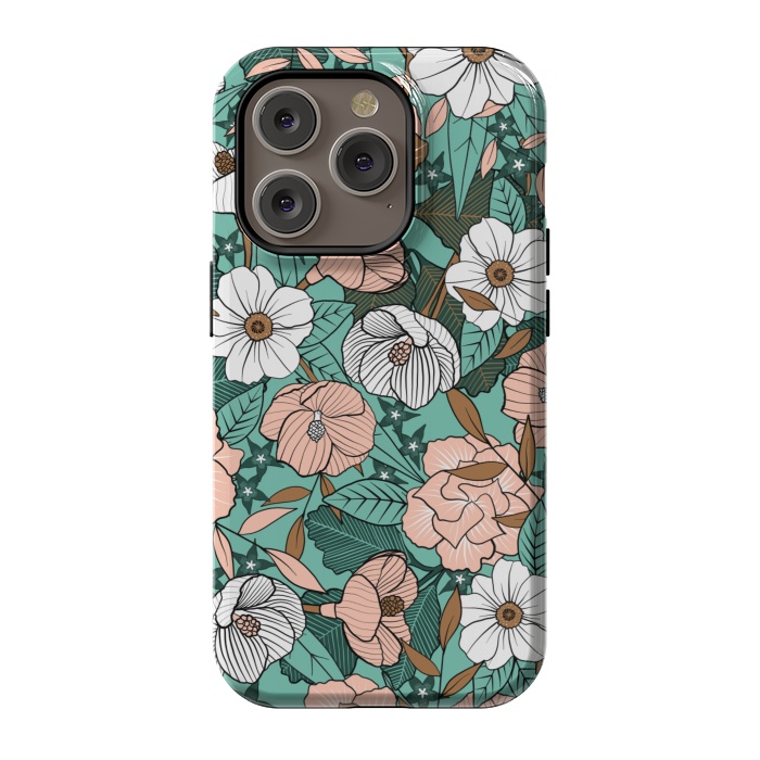 iPhone 14 Pro StrongFit Rusted Blush Garden by gingerlique