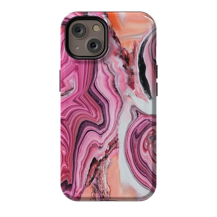 iPhone 14 StrongFit Pop pink liquid marble by Oana 