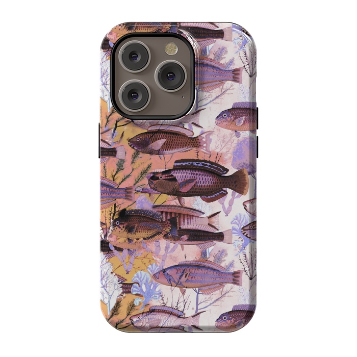 iPhone 14 Pro StrongFit Watercolor coral reef by Oana 