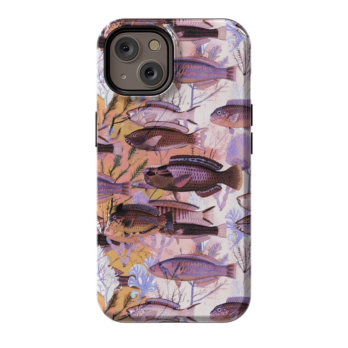 iPhone 14 StrongFit Watercolor coral reef by Oana 