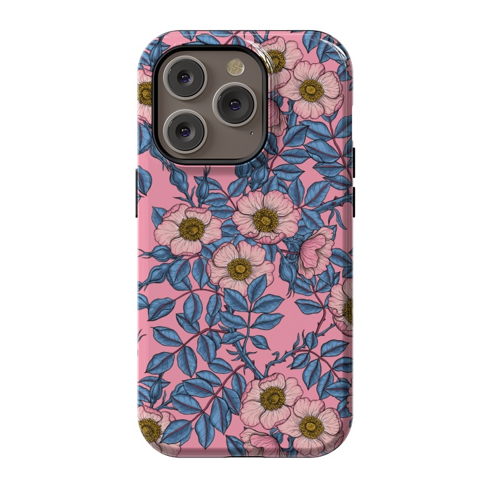iPhone 14 Pro StrongFit Dog rose pattern by Katerina Kirilova