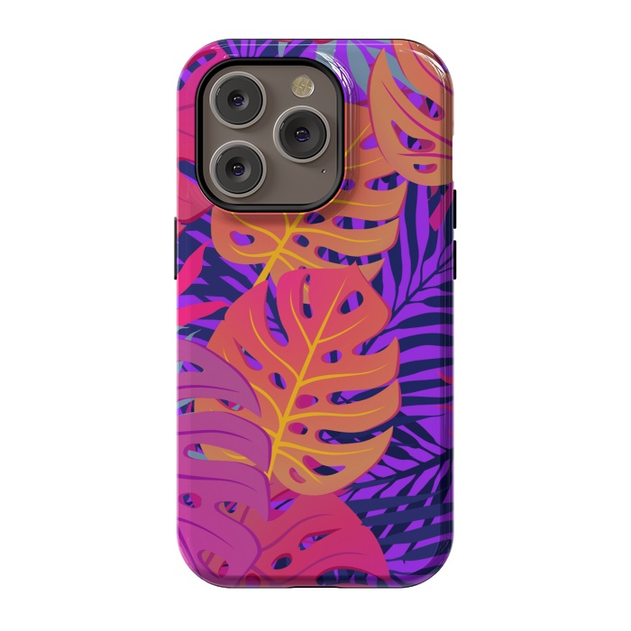 iPhone 14 Pro StrongFit Palm Trees In Summer And Neon by ArtsCase