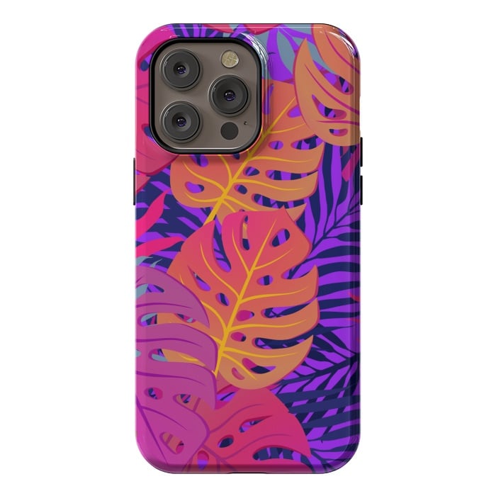 iPhone 14 Pro max StrongFit Palm Trees In Summer And Neon by ArtsCase