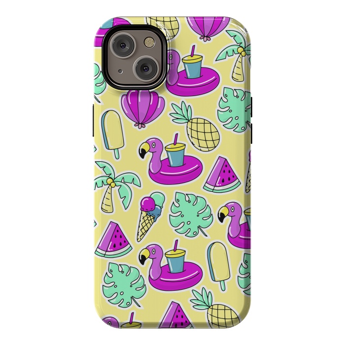 iPhone 14 Plus StrongFit Summer And Flamingos In Color by ArtsCase