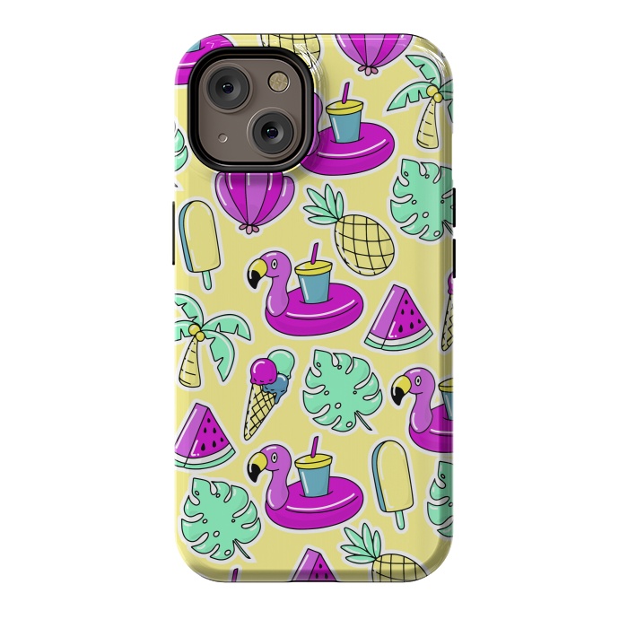 iPhone 14 StrongFit Summer And Flamingos In Color by ArtsCase