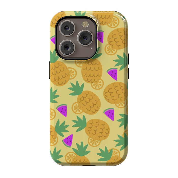 iPhone 14 Pro StrongFit Rain Of Watermelons And Pineapples by ArtsCase