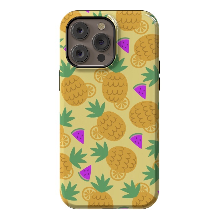 iPhone 14 Pro max StrongFit Rain Of Watermelons And Pineapples by ArtsCase