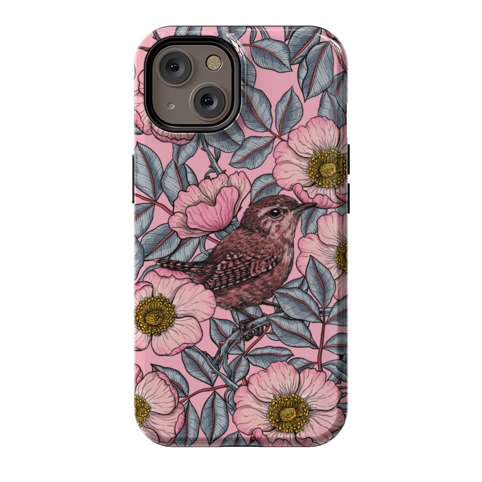 iPhone 14 StrongFit Wrens in the roses by Katerina Kirilova