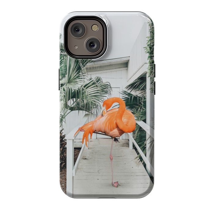 iPhone 14 StrongFit Flamingo Beach House by Uma Prabhakar Gokhale
