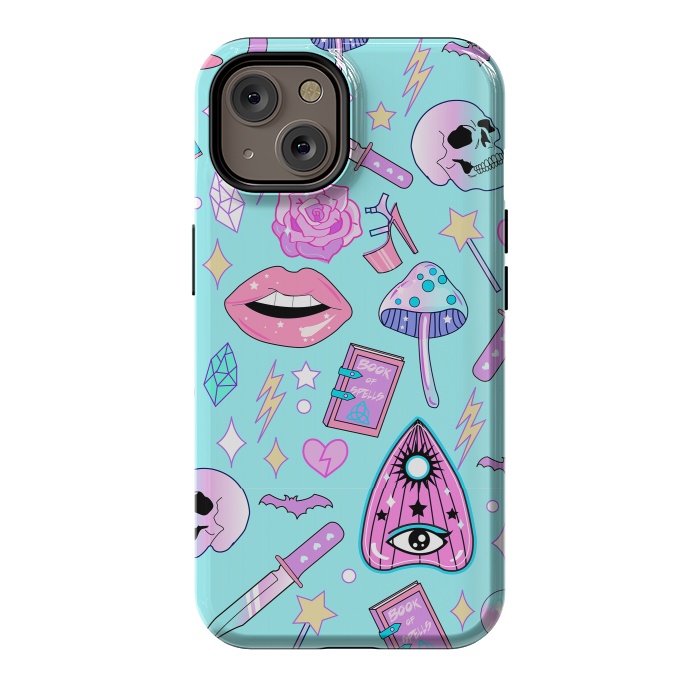 iPhone 14 StrongFit Girly Pastel Goth Witchy Kawaii Pattern by Luna Elizabeth Art
