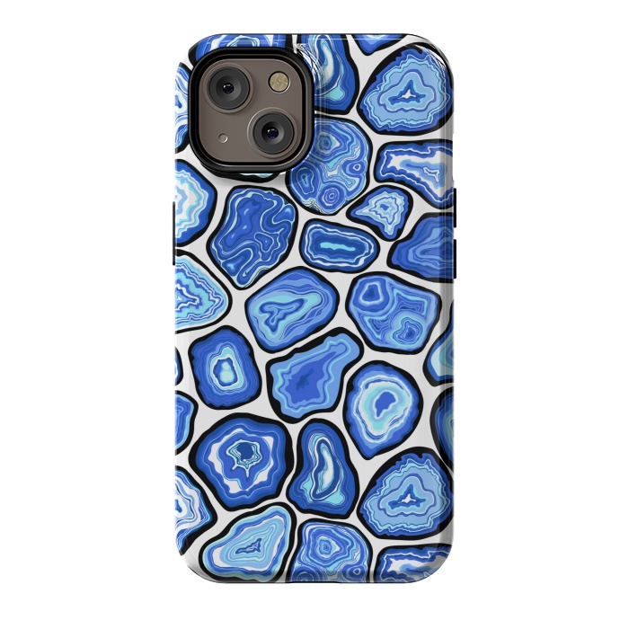 iPhone 14 StrongFit Blue agate slices by Katerina Kirilova