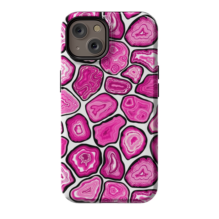 iPhone 14 StrongFit Pink agate slices by Katerina Kirilova