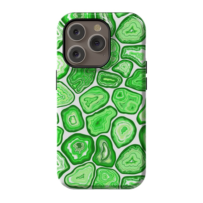 iPhone 14 Pro StrongFit Green agate pattern by Katerina Kirilova