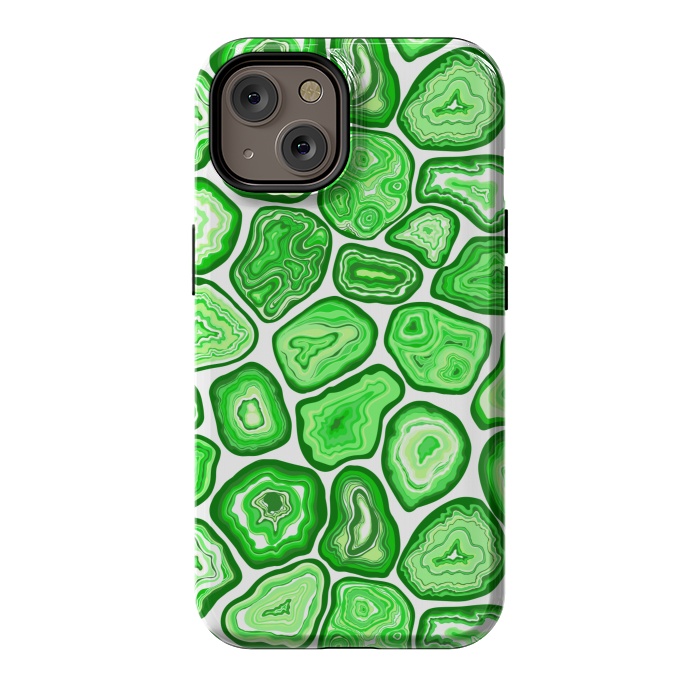 iPhone 14 StrongFit Green agate pattern by Katerina Kirilova