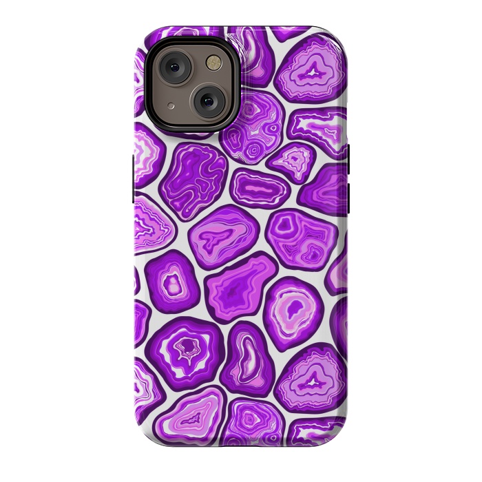 iPhone 14 StrongFit Purple agate slices by Katerina Kirilova