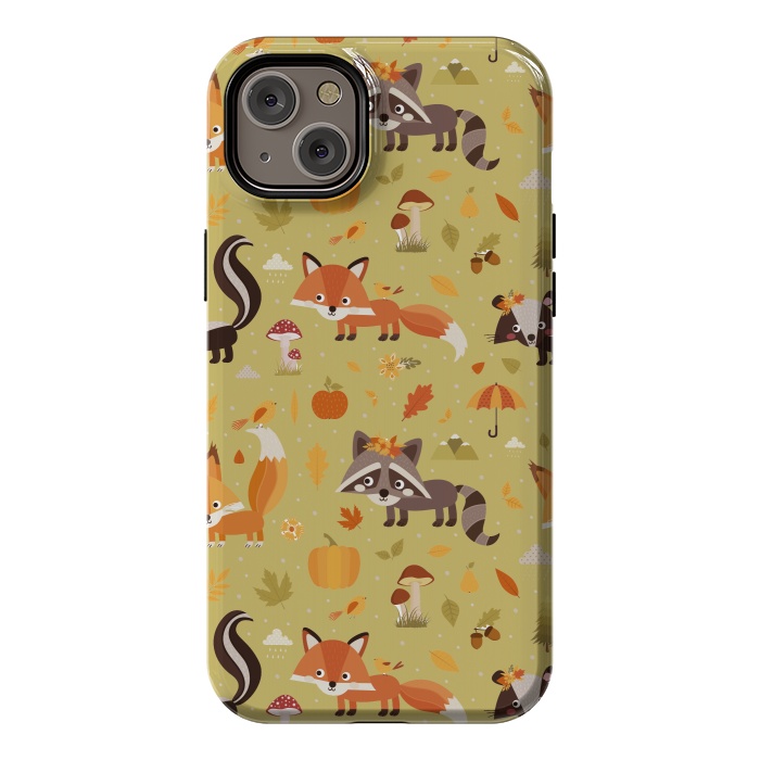 iPhone 14 Plus StrongFit Red Fox And Raccoon In Autumn by ArtsCase