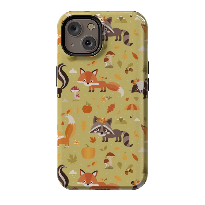 iPhone 14 StrongFit Red Fox And Raccoon In Autumn by ArtsCase