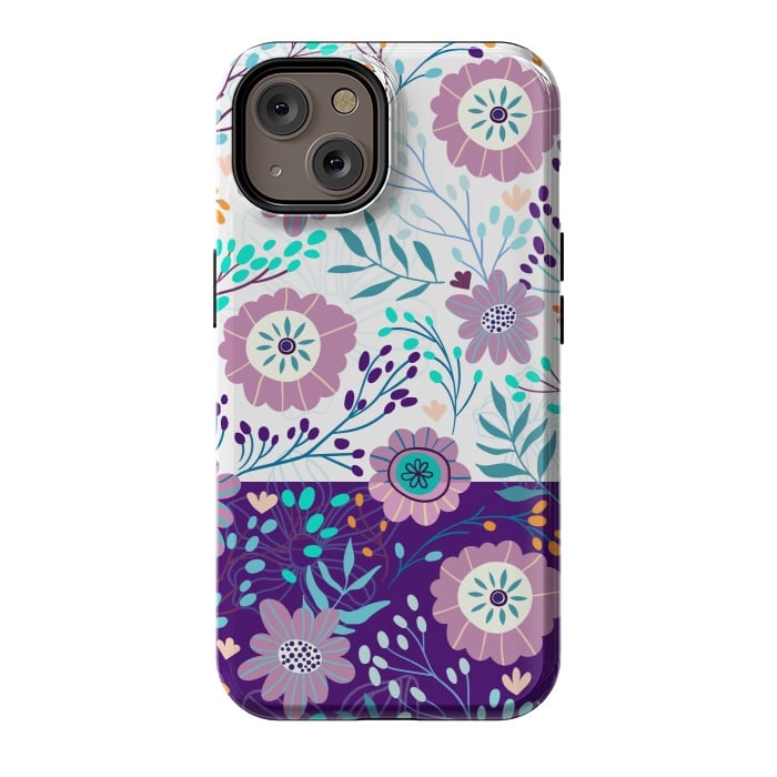 iPhone 14 StrongFit Happy Purple Flowers For Summer by ArtsCase