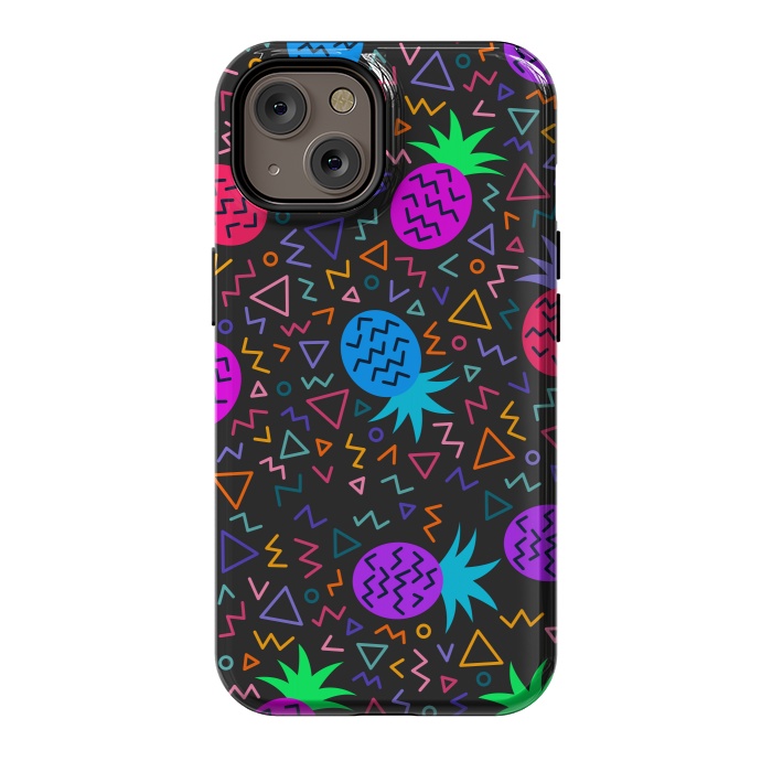 iPhone 14 StrongFit pineapples in neon for summer by ArtsCase