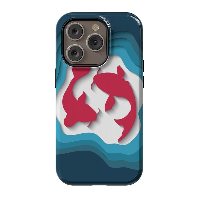 iPhone 14 Pro StrongFit Paper Cutout Koi Fish 017 by Jelena Obradovic