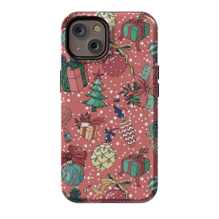 iPhone 14 StrongFit Snow Falls And Presents At Christmas by ArtsCase