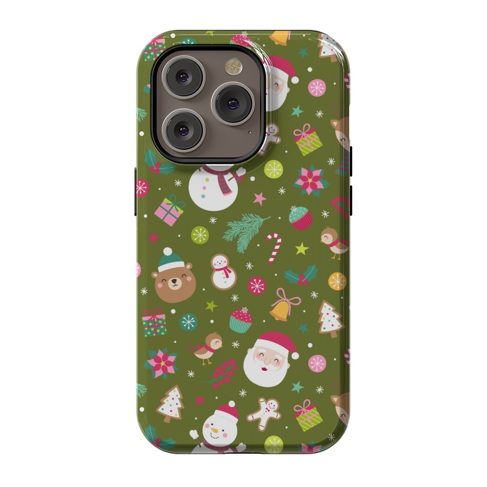 iPhone 14 Pro StrongFit Snowflakes and St. Nicholas by ArtsCase