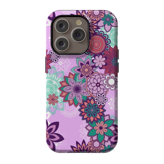 iPhone 14 Pro StrongFit Variety Of Purple Mandalas by ArtsCase