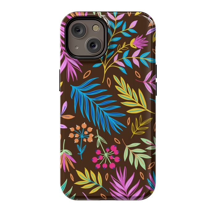 iPhone 14 StrongFit MULTICOLOUR LEAF PATTERN by MALLIKA