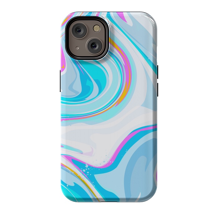 iPhone 14 StrongFit BLUE PINK MARBLE PRINT by MALLIKA