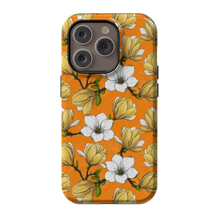 iPhone 14 Pro StrongFit Magnolia garden orange by Katerina Kirilova