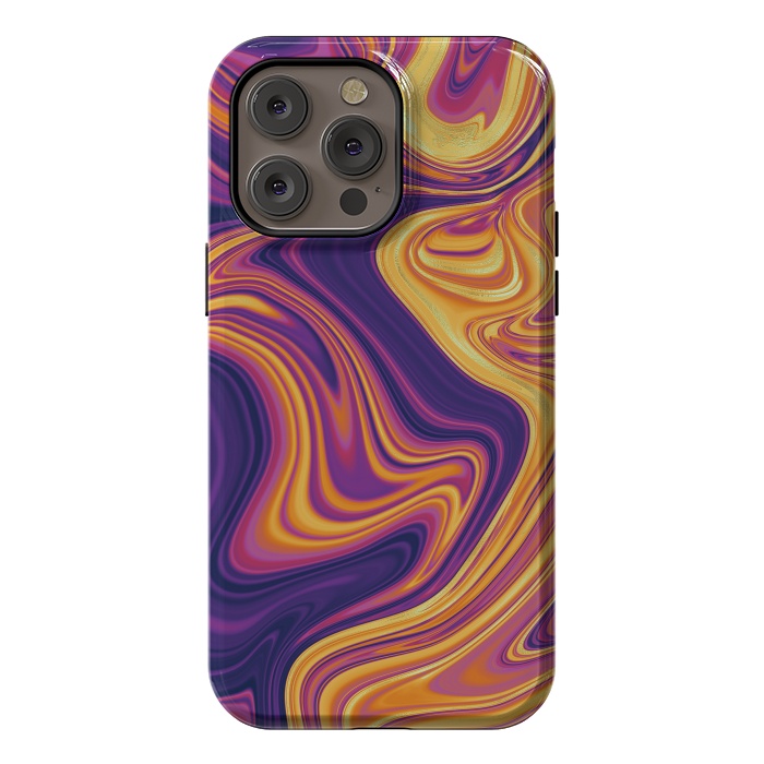 iPhone 14 Pro max StrongFit Fluid marbling with Swirls by ArtsCase