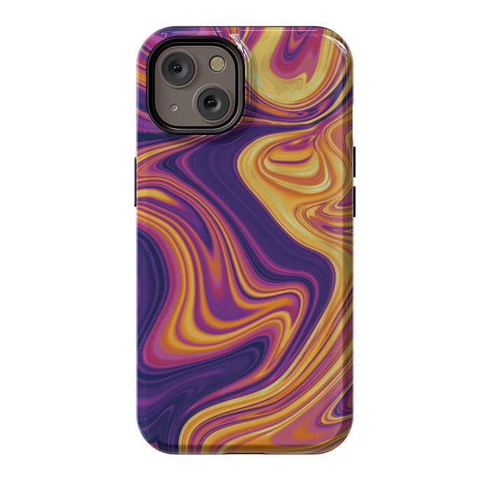 iPhone 14 StrongFit Fluid marbling with Swirls by ArtsCase