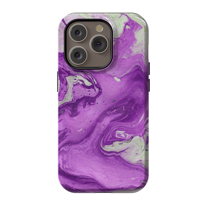 iPhone 14 Pro StrongFit Hand painted marble design Violet and beige by ArtsCase