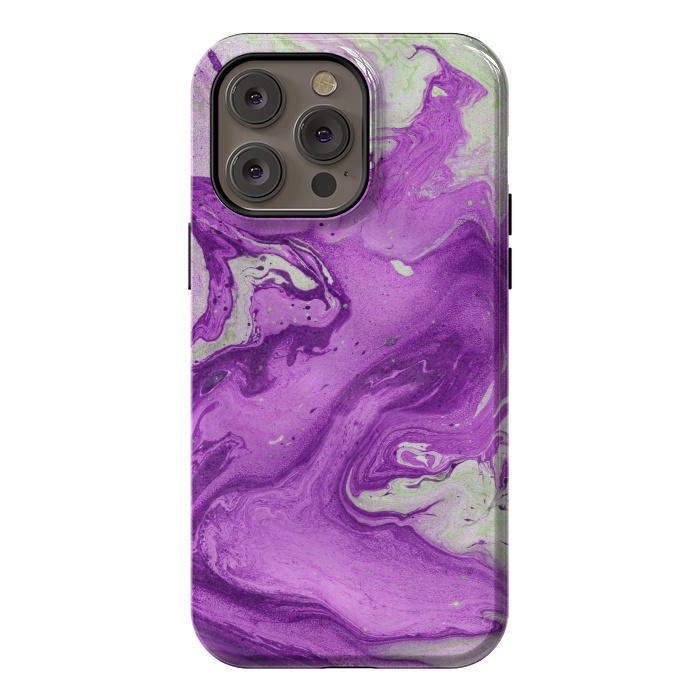 iPhone 14 Pro max StrongFit Hand painted marble design Violet and beige by ArtsCase