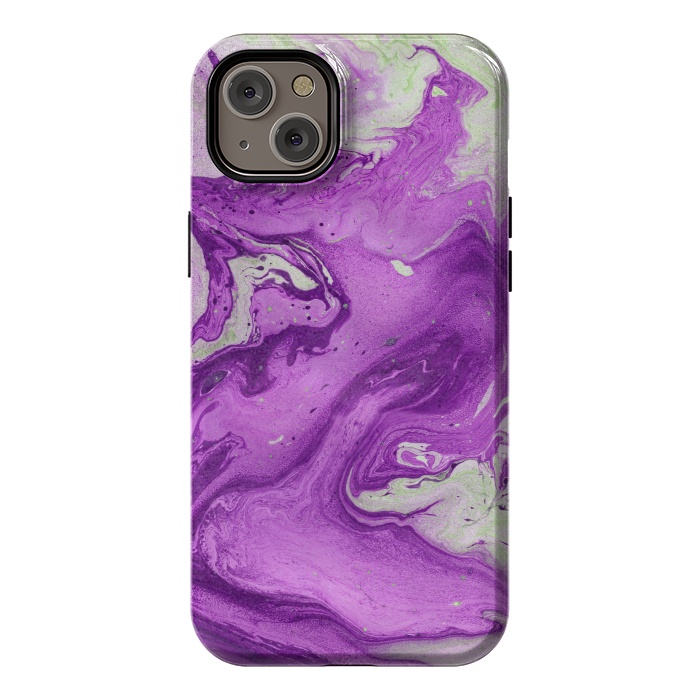 iPhone 14 Plus StrongFit Hand painted marble design Violet and beige by ArtsCase