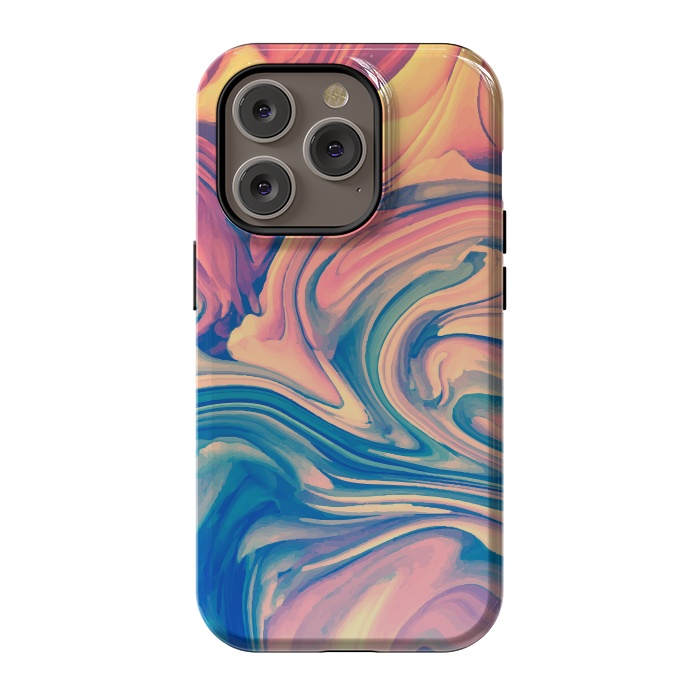iPhone 14 Pro StrongFit Marble Paint splash Colorful fluid by ArtsCase