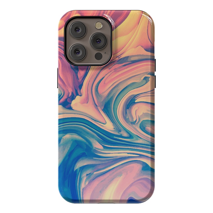 iPhone 14 Pro max StrongFit Marble Paint splash Colorful fluid by ArtsCase
