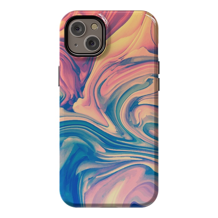 iPhone 14 Plus StrongFit Marble Paint splash Colorful fluid by ArtsCase